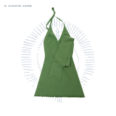 o cloche code 挂脖吊带连衣裙