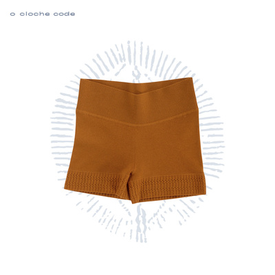 o cloche code 底边绞花短裤