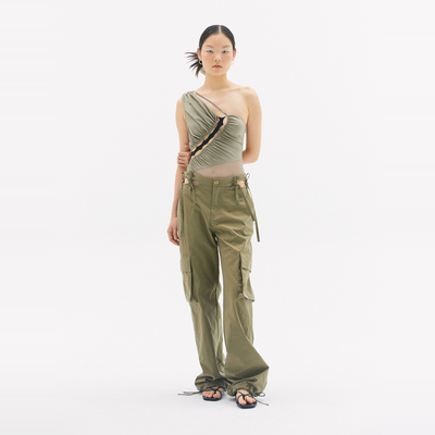 RUI built 单肩拼接抽褶连体衣