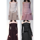 Bihan 26916 Marc 平肩拉伸打底抹胸上衣T恤 法国手工