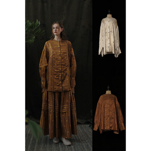 Mutedance 系列 桑蚕丝条纹染色衬衫