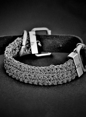 GOTI 马皮钩编链手镯手链 925银 BR520 意大利