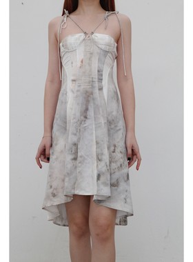 80%OFF PengTai  染色缎纹吊带连衣裙 法国 common place