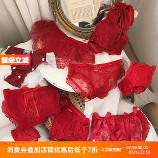 本命年红色新年结婚喜庆内裤 头蛇年辣妹Q 少女三角裤 性感蕾丝底裤