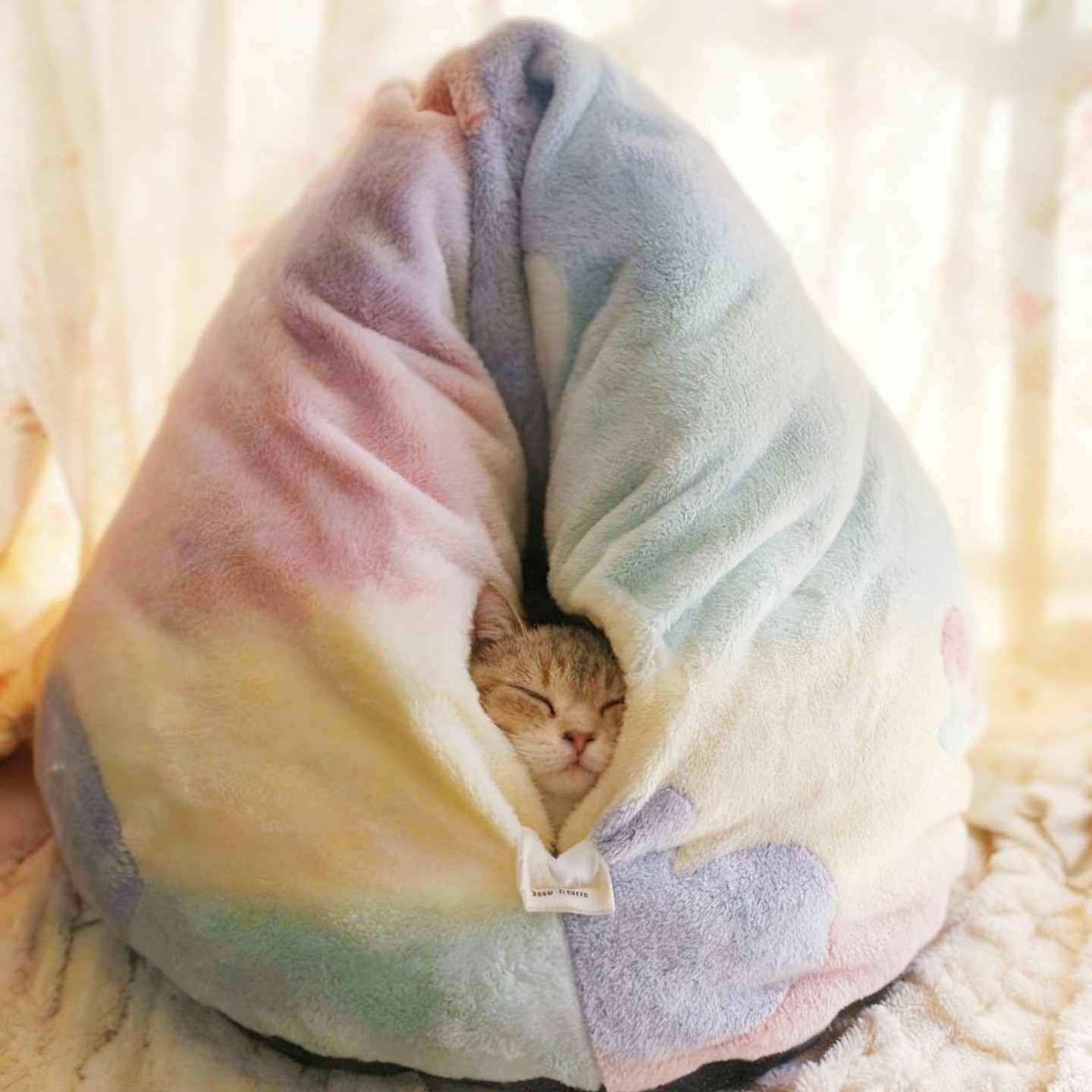 牛奶绒新年纯手工diy冬季加厚鸡屁股猫窝粽子保暖猫咪可爱可拆洗