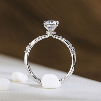 设极天然真钻石婚戒G18K金铂金