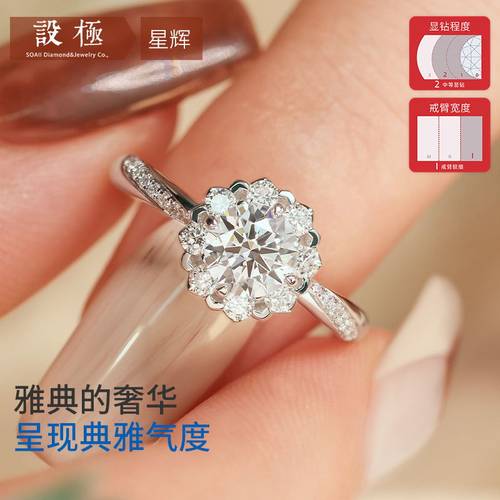 设极天然真钻戒群镶1克拉婚戒