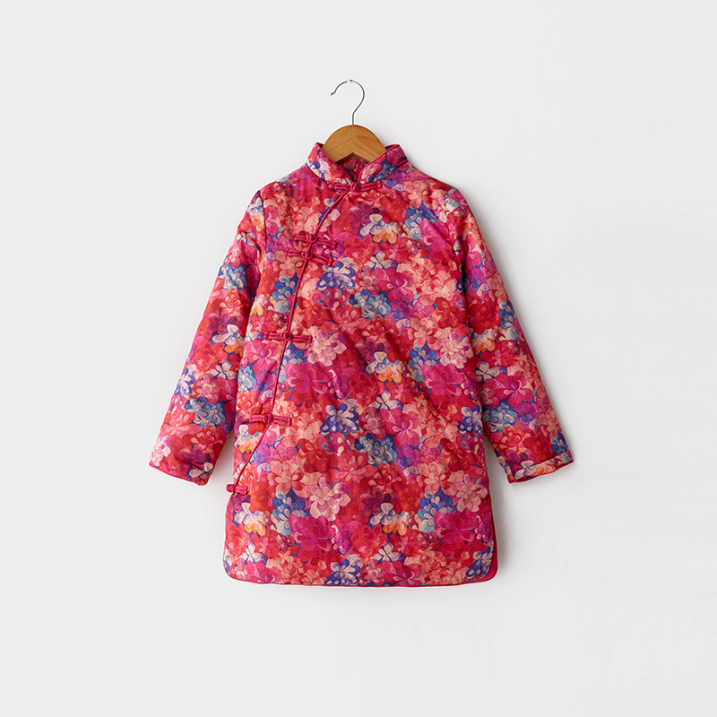 【现货】女童旗袍唐装冬装新款儿童中国风拜年服宝宝新年装夹棉