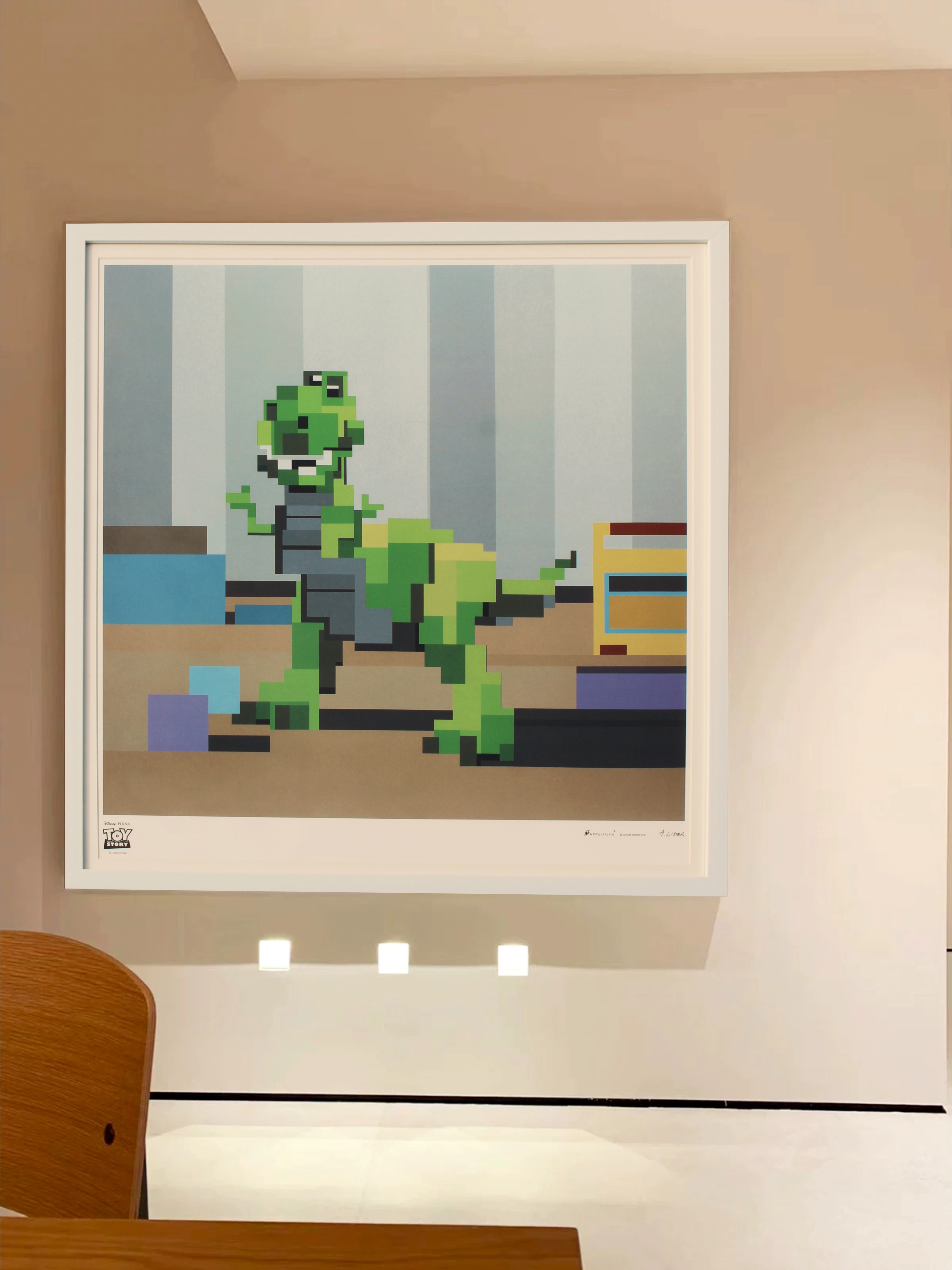 英国像素风艺术家抱抱龙rex玩总toystory艺术喷绘限量版画装饰画