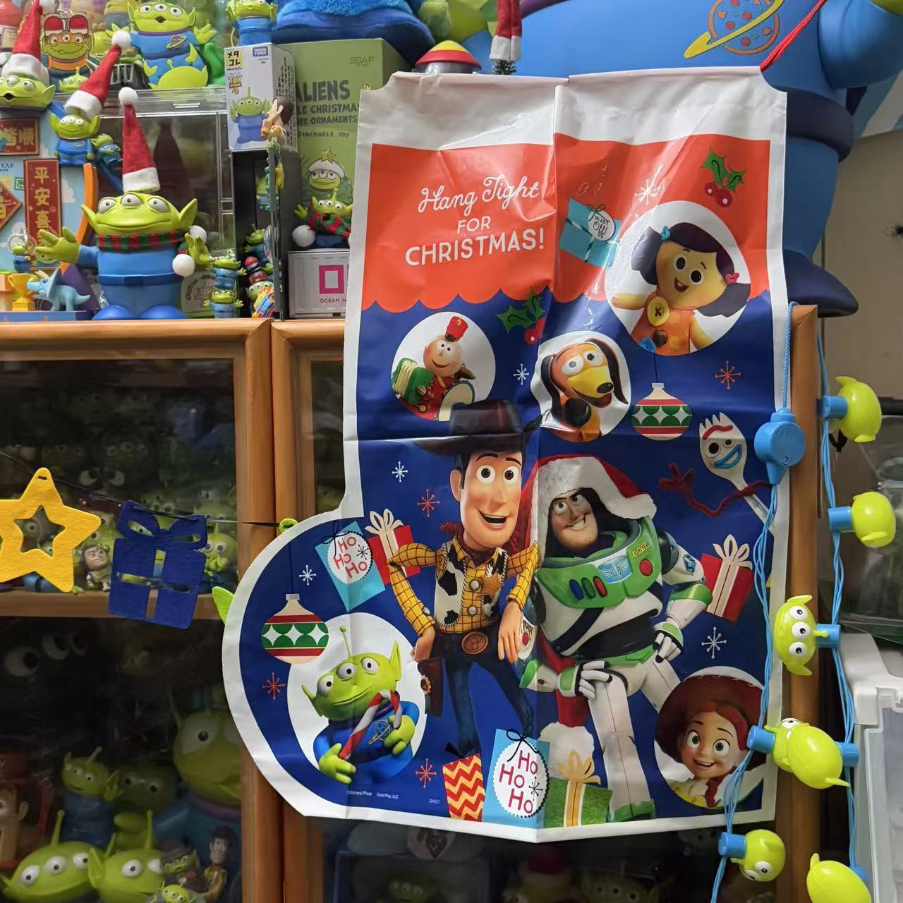 日本玩具总动员三眼仔 巴斯光年圣诞款 圣诞袜抽绳收纳袋