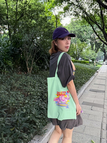原创自制手绘印花巴斯光年Buzz lightyear尼龙背包购物袋托特包