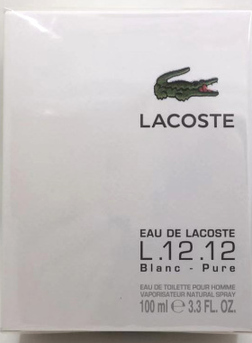 LACOSTE L.12.12来格仕鳄鱼白色男士淡香水拉科斯特持久清新留香
