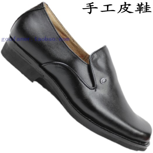 工作鞋 男式方头细细底真皮皮鞋单鞋牛皮手工正装皮鞋 淘宝网特价