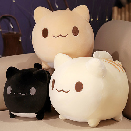 软萌可爱鱼尾巴猫咪公仔猫团子抱枕沙发靠垫毛绒玩具娃娃儿童玩偶