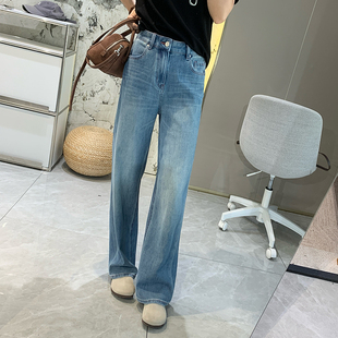 型控bi入 高腰弹力阔腿裤 巨显瘦显直窄版 女2026春季 直筒牛仔裤 版