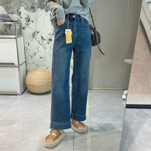 小个子加绒神裤巨显瘦牛仔裤女