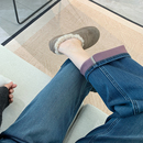 加绒牛仔裤 长裤 女秋冬季 显瘦四面弹保暖直筒裤 2025新款 筷子腿窄版