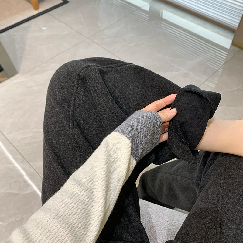 保暖神裤！加绒中缝线阔腿裤女