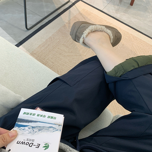 女长裤 保暖黑科技仿生羽绒裤 直筒休闲裤 加厚防风轻便显瘦工装 冬季