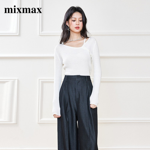 MIXMAX休闲百搭毛针织衫2025夏季新款气质时尚减龄显瘦