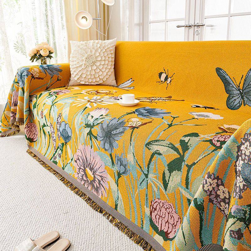 美式田园风沙发盖布四季通用2024新款全盖巾雪尼尔防猫抓套罩毯子,居家布艺,沙发垫,淘宝优惠券,粉丝福利购,淘宝优惠卷