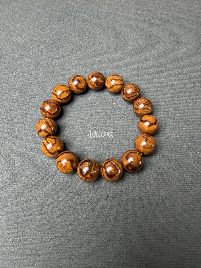 精抛【小熊沙铁】【一物一拍】美国沙漠铁木手串15大花瘤疤料手串