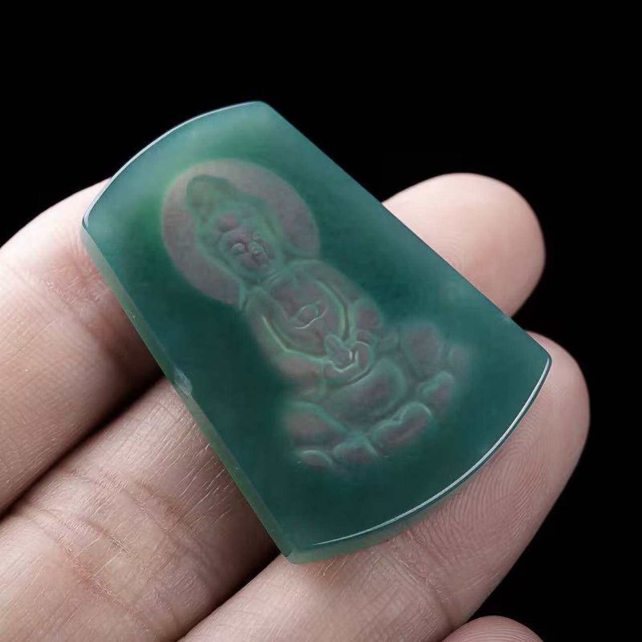 A货玉坠翡翠蓝水观音吊坠饰品男士女款玉器珠宝