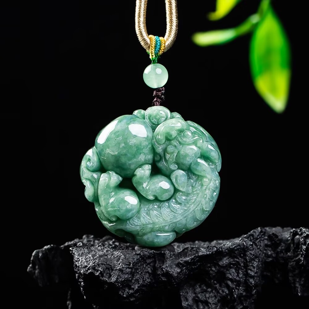 天然A货翡翠通财如意貔貅冰种玉石吊坠皮丘挂件项链女款男女