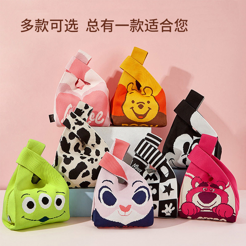 正品卡通针织手提包便当包