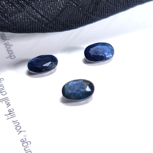 山东昌乐黑色蓝宝石彩宝刚玉刻面戒面戒耳钉吊坠指裸石天然原石头