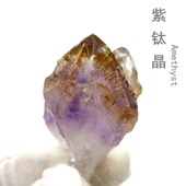 水晶紫钛晶天然原石猫矿物晶体吊坠钛金牙极光23骨干科普标本摆件