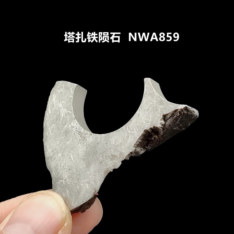 天然摩洛哥taza塔扎nwa859铁陨石切片上帝的钢铁十字花纹教学标本