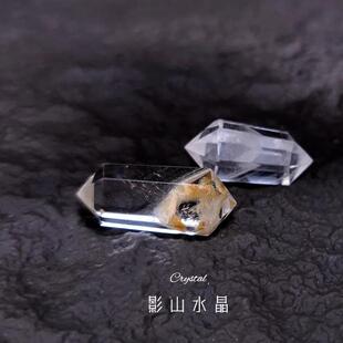 白影山水晶金字塔异象水晶天然单晶体猫矿吊坠饰品摆件标本原石头