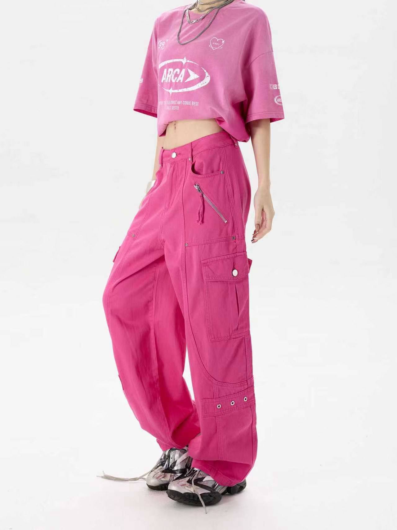 拓谷正品2026春新款女装美式复古宽松直筒休闲阔腿工装裤Q52691,女装/女士精品,时尚工装裤,淘宝优惠券,粉丝福利购,淘宝优惠卷