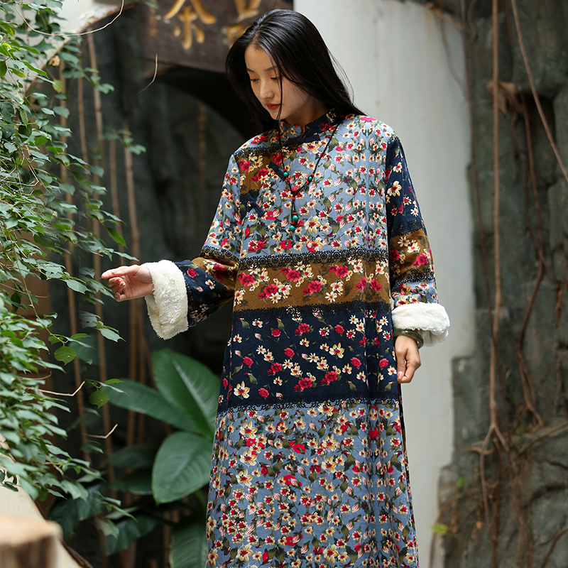 毛绒长款通勤A型加绒保暖