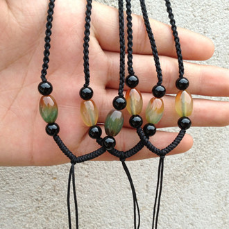 饰品吊坠绳项链孔雀玛瑙珠百搭