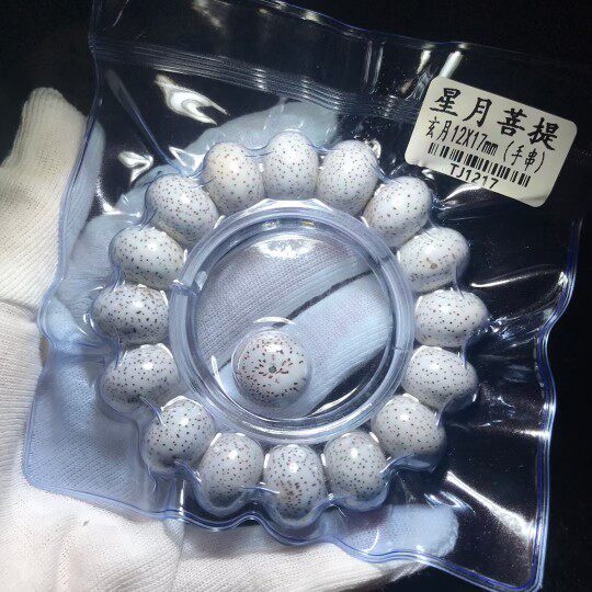 天然海南星月菩提手串单圈大籽男士手链圆珠桶珠玄月干磨佛珠