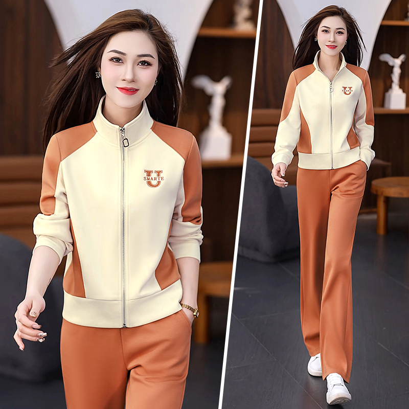 2025春季新款运动套装女韩版洋气减龄显瘦女士时尚休闲卫衣三件套