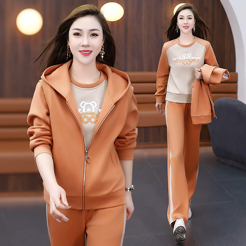 品牌时尚运动服套装女春秋季2025新款潮流时尚女士休闲卫衣三件套