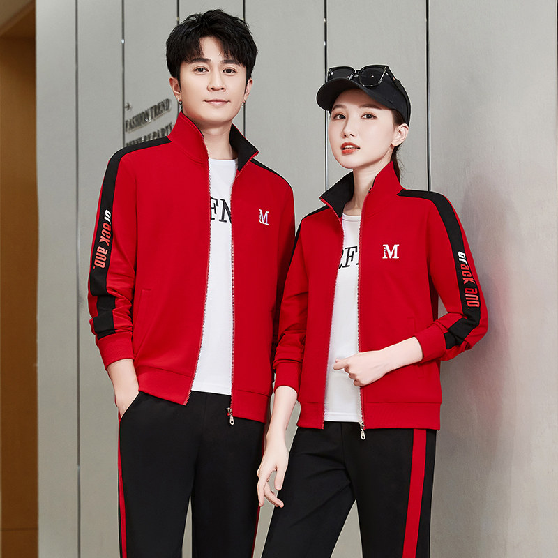 男女运动套装春秋情侣休闲三件套