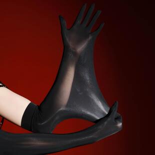 五指情调趣味性感丝袜超薄马油光手油亮光丝滑性感手丝袜手套纯色