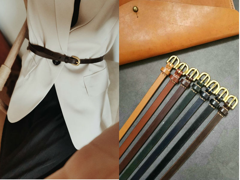 手工定制女款英国进口裙带马缰革