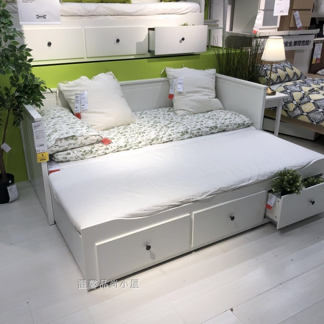 宜家国内代购汉尼斯坐卧两用床多功能储物床推拉床折坐卧两用床