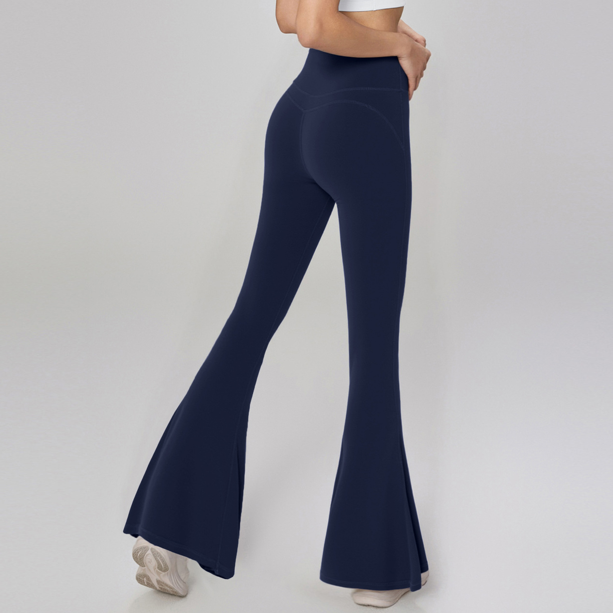 瑜伽裤女秋冬新款蜜桃紧身裤高弹健身训练裤瑜伽普拉提喇叭阔腿裤