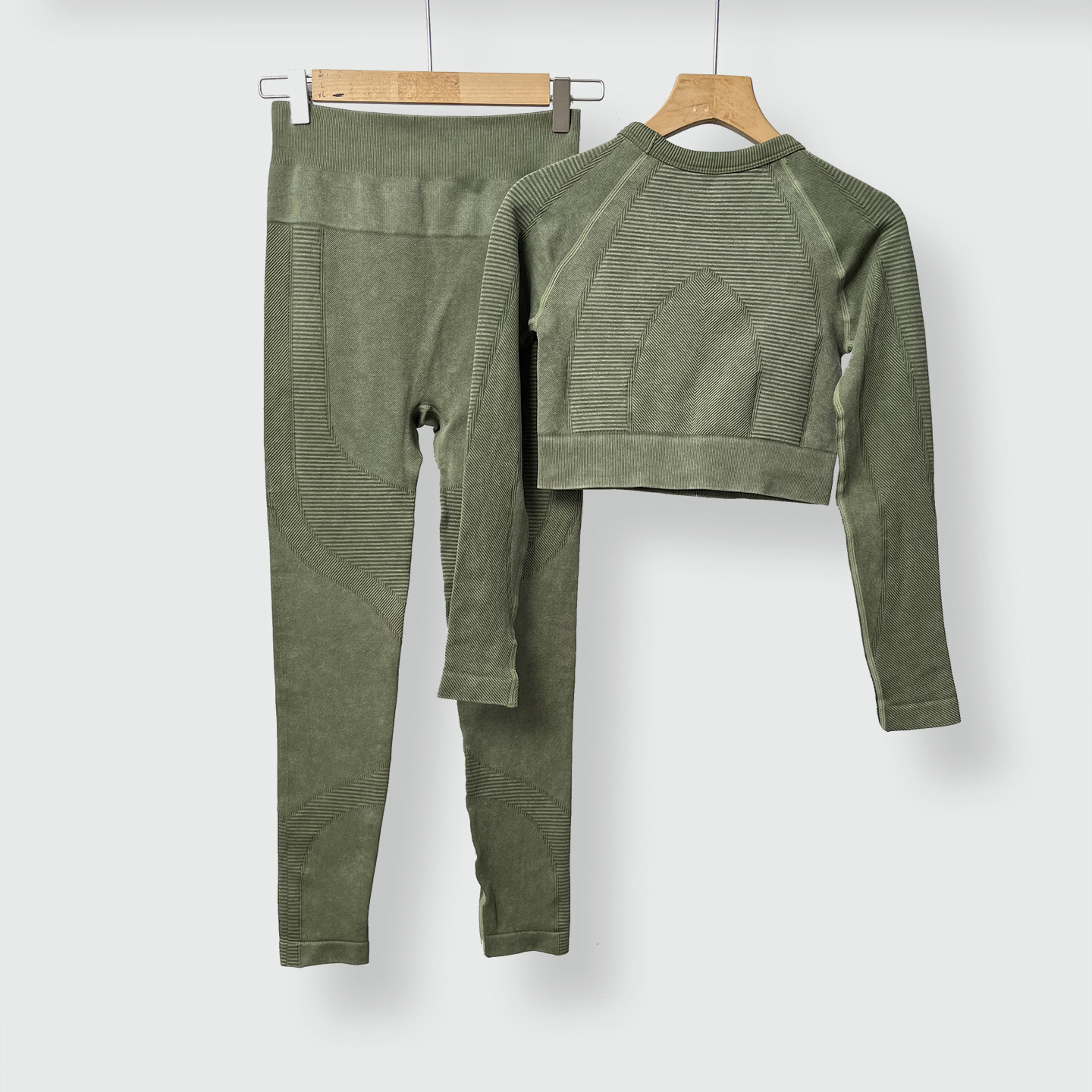 健身服套装女秋冬高弹训练服骑行长裤普拉提上衣瑜伽服长袖二件套