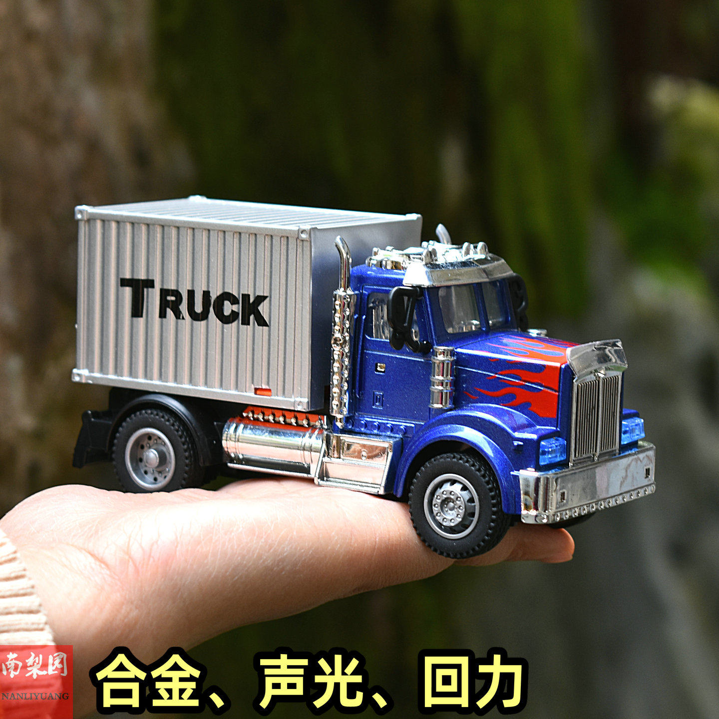 Q版合金车声光工程车模玩具灯光音乐回力车货车卡车环卫车垃圾车