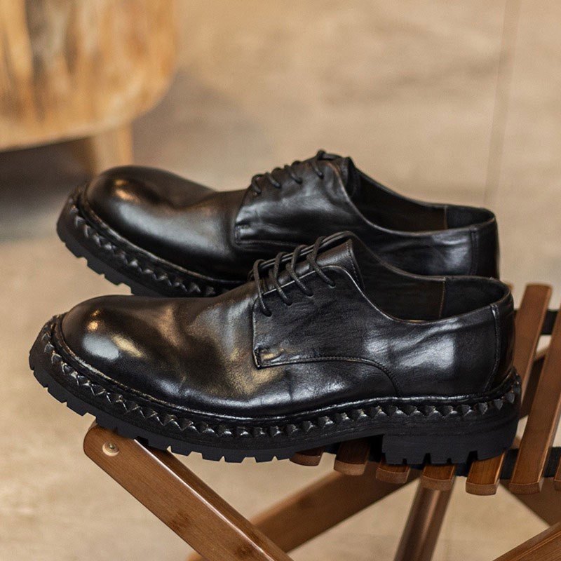 固特异水洗马皮德比锯齿真皮大底英伦复古大头皮鞋男士休闲皮鞋,流行男鞋,休闲皮鞋,淘宝优惠券,粉丝福利购,淘宝优惠卷