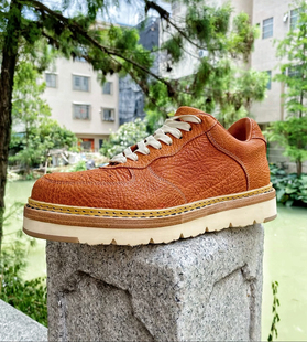 固特异野牛皮空军板鞋手工水洗复古休闲鞋男真皮低帮牛皮工装鞋