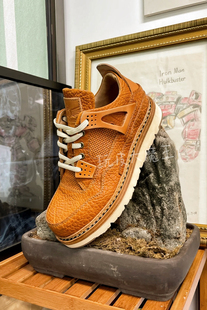 夏季野牛皮AJ4复古空军板鞋男固特异手工鞋原皮胚轻盈透气脚感好