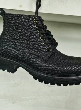 野牛皮陆地悍马坦克靴固特异手工马丁靴男真皮大底贯穿缝制穿不烂